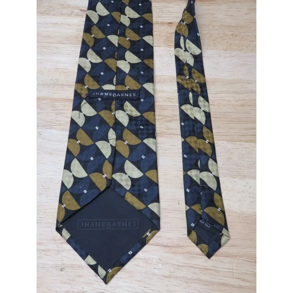 Mens Jhane Barnes Silk Neck Tie‎ Multicolor Geometric